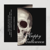 Enge Dode Schedel Gelukkig Halloween Ansichtkaart Briefkaart (Voorkant / Achterkant)