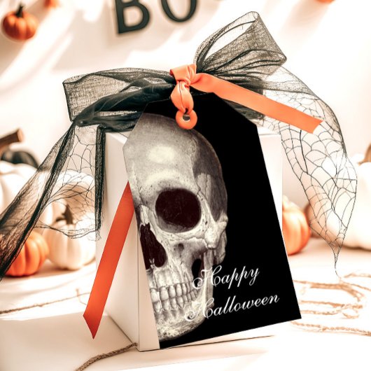 Enge Dode Schedel Gelukkig Halloween Feest Cadeaulabel