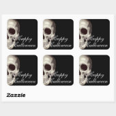 Enge Dode Schedel Gelukkig Halloween Vierkante Sti Sticker (Vel)