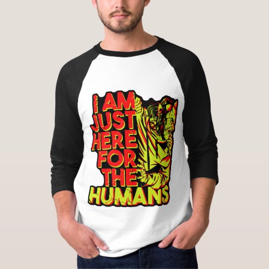 Enge Duivel Halloween Hier voor de Mensen T-shirt (Voorkant)