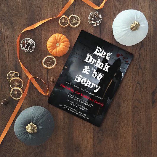 Enge Eat Drink & Be Enge Halloween Party Kaart