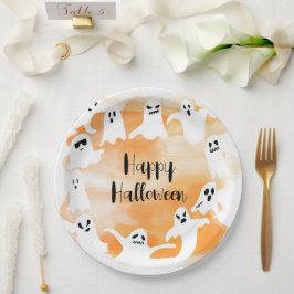 Enge Eén Eerste Halloween Verjaardagsfeestje Papieren Bordje