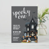 Enge Eén Halloween 1e Verjaardag Kaart (Staand voorkant)