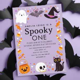 Enge Een Halloween Kinderen 1e Verjaardag Kaart