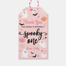 Enge Eén Halloween Lief Geestje 1e Verjaardag Cadeaulabel