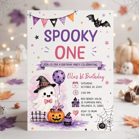 Enge Eén Halloween Verjaardagsfeestje Kaart