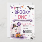 Enge Eén Halloween Verjaardagsfeestje Kaart (Voorkant)