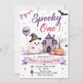 Enge Eén Halloween Verjaardagsfeestje Kaart (Voorkant)