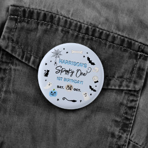 Enge Eén! Jongens Halloween 1e Verjaardagsfeestje Ronde Button 3,2 Cm
