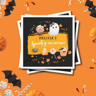 Enge Eén Schattige Halloween Verjaardagsfeestje  Servet
