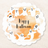 Enge Eerste Halloween Verjaardagsfeestje Kartonnen Onderzetters (Voorkant)
