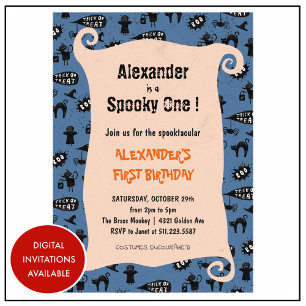 Enge eerste verjaardag Spooktacular Halloween Kaart