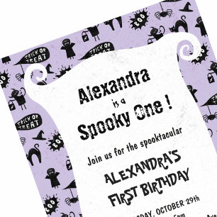 Enge eerste verjaardag Spooktacular Halloween Kaart