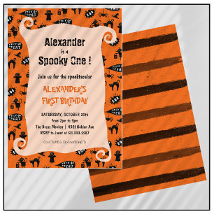 Enge eerste verjaardag Spooktacular Halloween Kaart