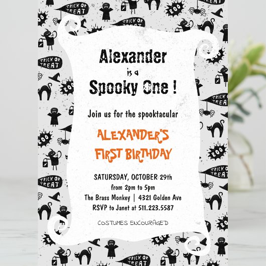 Enge eerste verjaardag Spooktacular Halloween Kaart