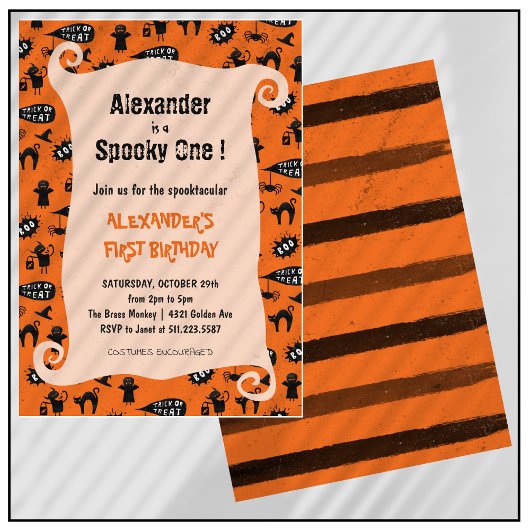 Enge eerste verjaardag Spooktacular Halloween Kaart