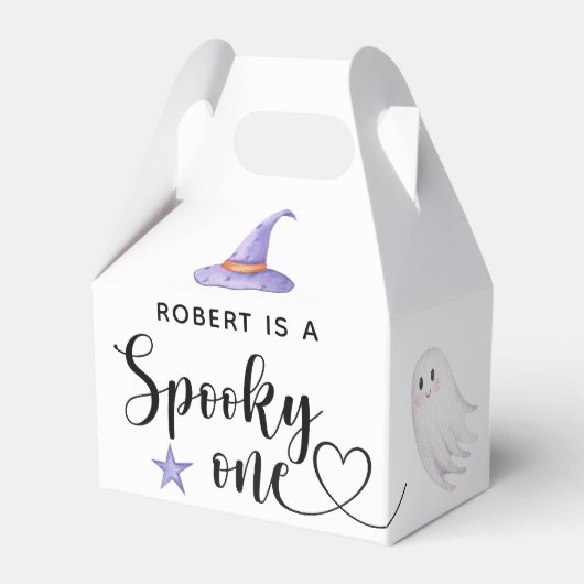 Enge eerste verjaardagsfeestje met Halloween Bedankdoosjes (Voorkant Zijde)