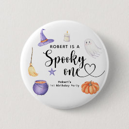 Enge eerste verjaardagsfeestje met Halloween Ronde Button 5,7 Cm