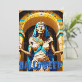 Enge Egyptische Mumie Halloween Feestdagenkaart (Staand voorkant)