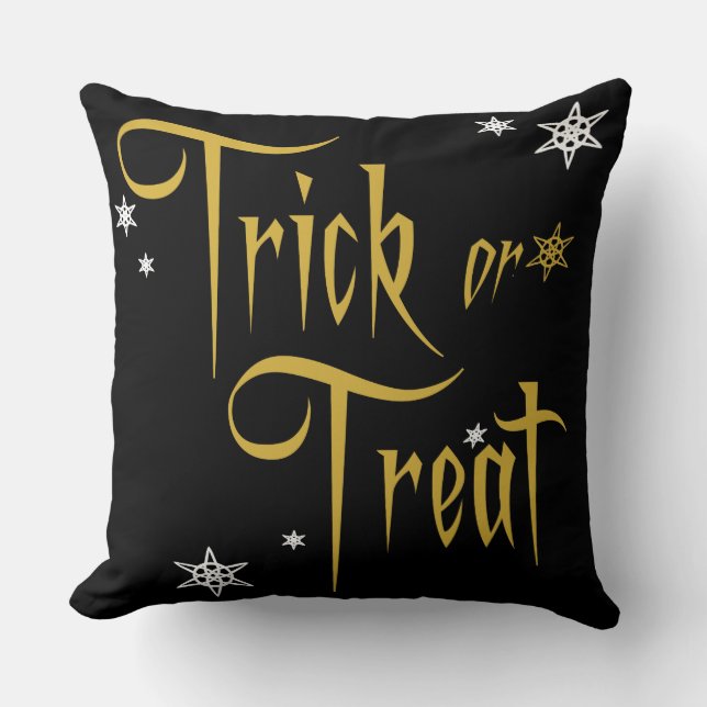 Enge Elegant Gouden Trick or treat Sierkussen (Voorkant)