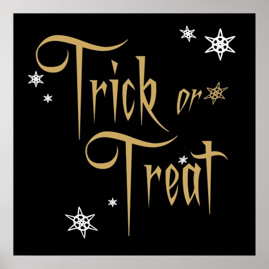 Enge Elegante Bleek Gouden Trick or treat Poster (Voorkant)