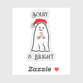 Enge en Bright Candy Cane Ghost Sticker
