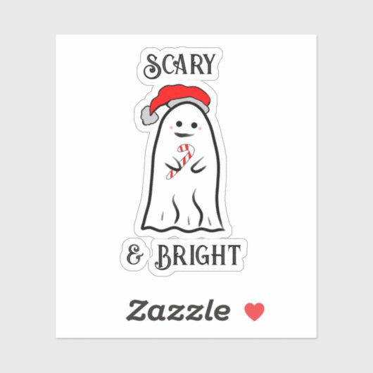 Enge en Bright Candy Cane Ghost Sticker (Vel)