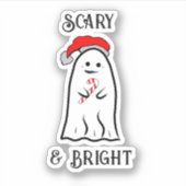 Enge en Bright Candy Cane Ghost Sticker (Voorkant)