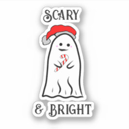 Enge en Bright Candy Cane Ghost Sticker