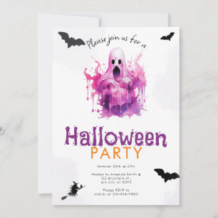 Enge en griezelige Ghost Halloween Party Kaart