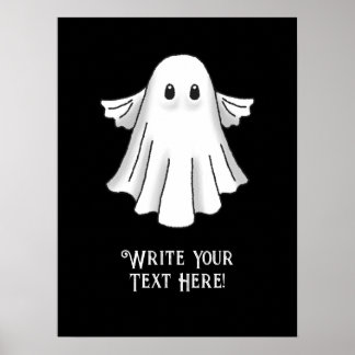 Enge en schattige Halloween-geest Poster