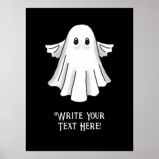 Enge en schattige Halloween-geest Poster (Voorkant)