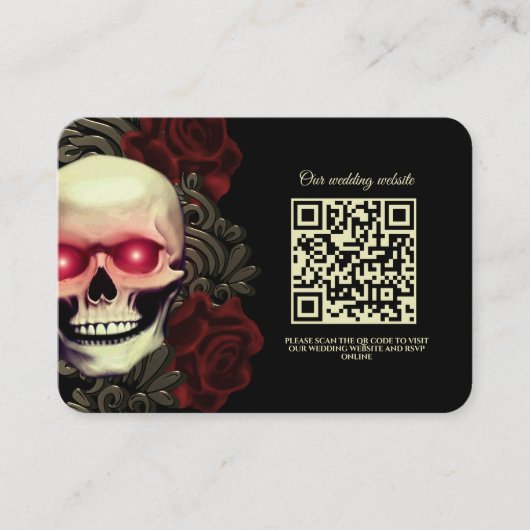 Enge en spookachtige schedel gothic Halloween brui Informatiekaartje (Voorkant)