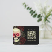 Enge en spookachtige schedel gothic Halloween brui Informatiekaartje (Staand voorkant)