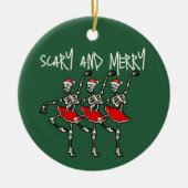 Enge en vrolijke Kerstmis schedel skelet ballerina Keramisch Ornament (Voorkant)