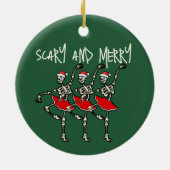 Enge en vrolijke Kerstmis schedel skelet ballerina Keramisch Ornament (Achterkant)