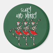 Enge en vrolijke Kerstmis schedel skelet ballerina Magneet (Voorkant)