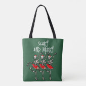 Enge en vrolijke Kerstmis schedel skelet ballerina Tote Bag (Achterkant)