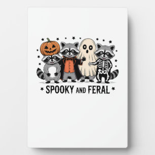 Enge en Wilde Grappige Halloween Wasbeer Fotoplaat