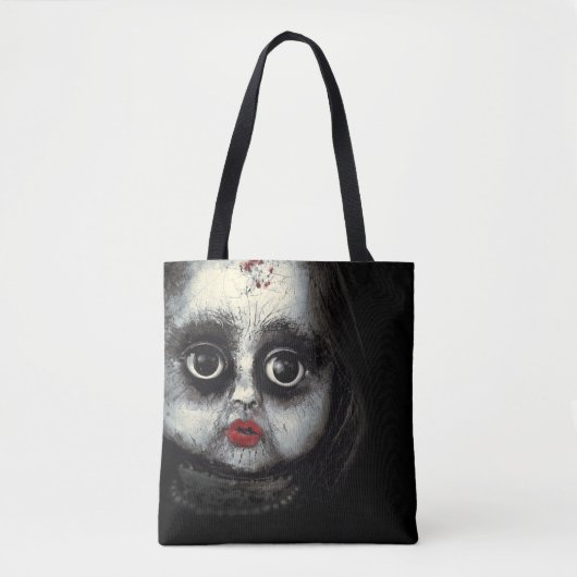 enge enge Gothic porseleinen popje halloween Tote Bag (Voorkant)