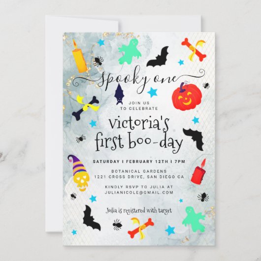 Enge enge kleine Boo Halloween verjaardag Kaart (Voorkant)