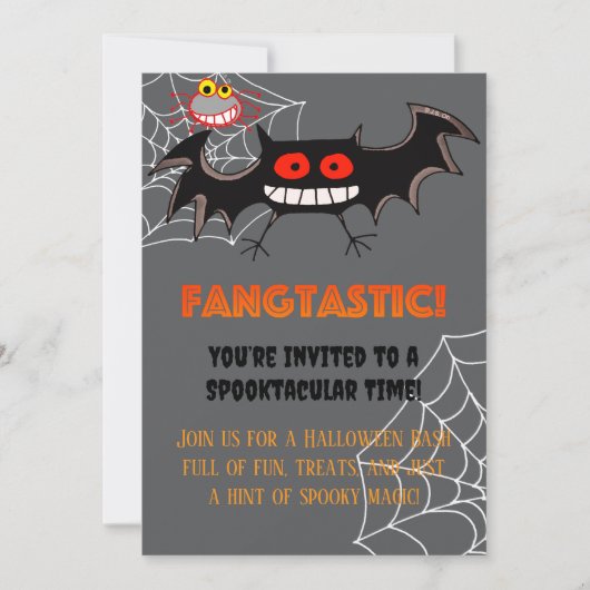 Enge Fangtastische Halloween-feest Kaart (Voorkant)