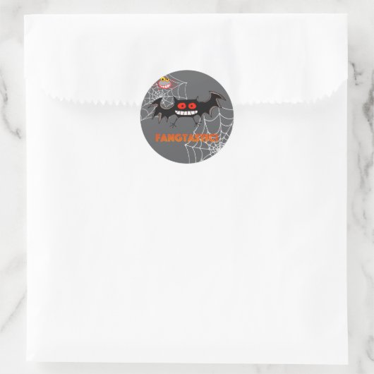 Enge Fangtastische Halloween-feest Ronde Sticker (Tas)