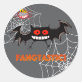 Enge Fangtastische Halloween-feest Ronde Sticker (Voorkant)