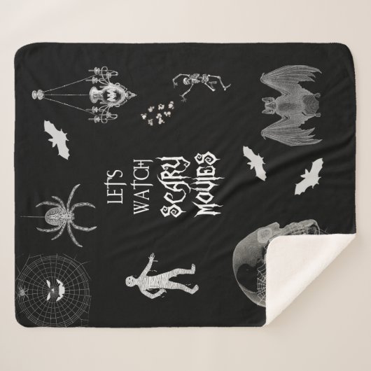 Enge Films Halloween Sherpa Blanket Sherpa Deken (Voorkant (horizontaal))