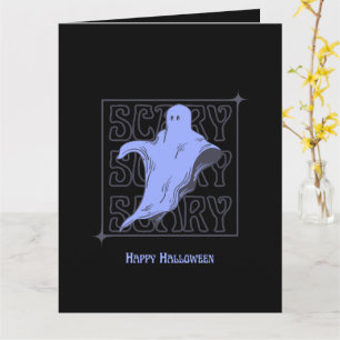 Enge Geest Gelukkig Halloween Kaart Paarse Griezel