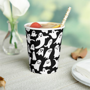 Enge geest halloween zwart papieren bekers