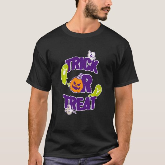 Enge Geesten Halloween Pompoen Trick or treat 1 T-shirt (Voorkant)