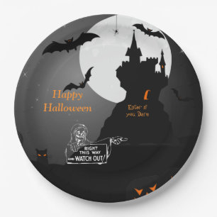 Enge Gejaagde Huis Halloween Papieren Bord