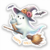 Enge Gelukkige Halloween Sticker (Voorkant)
